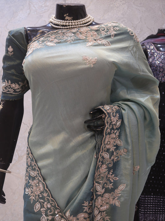 “The Viridian Green” Premium Designer Saree