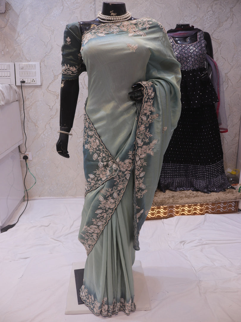 “The Viridian Green” Premium Designer Saree
