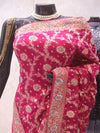 “The Deep Magenta” Premium Antique Hand-Crafted Banarasi Bandani Chiffon Saree
