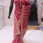 “The Deep Magenta” Premium Antique Hand-Crafted Banarasi Bandani Chiffon Saree