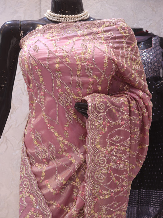 “The Elegant Pastel Mauve” Premium Designer Saree
