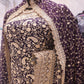 “The True Purple” Premium Designer Saree with Veil