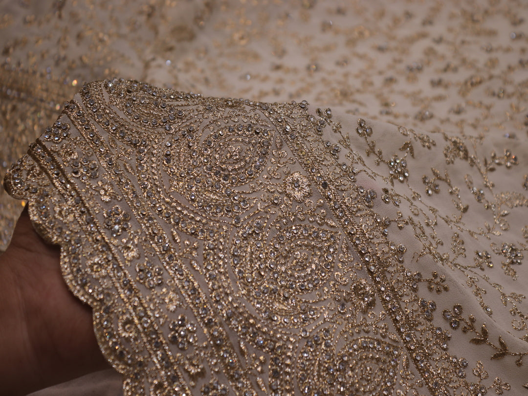 “The Ceramic White” Premium Designer Saree with Veil