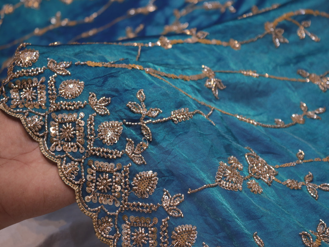 “The Peacock Teal” Premium Designer Saree