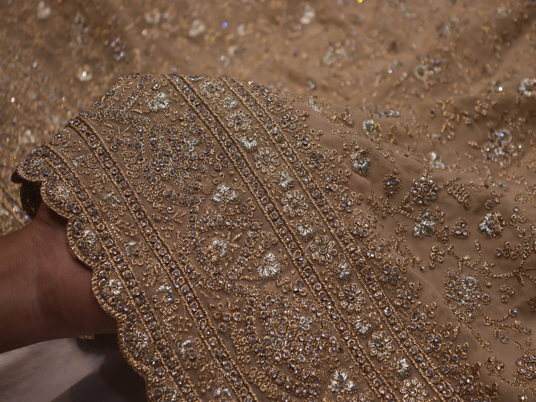 "The Golden Petals" Premium Designer Saree with Veil