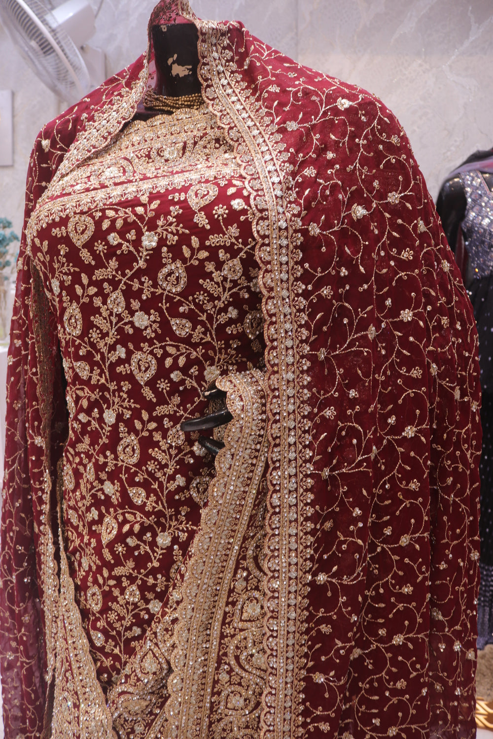 “The Royal Maroon” Premium Designer Saree with Veil