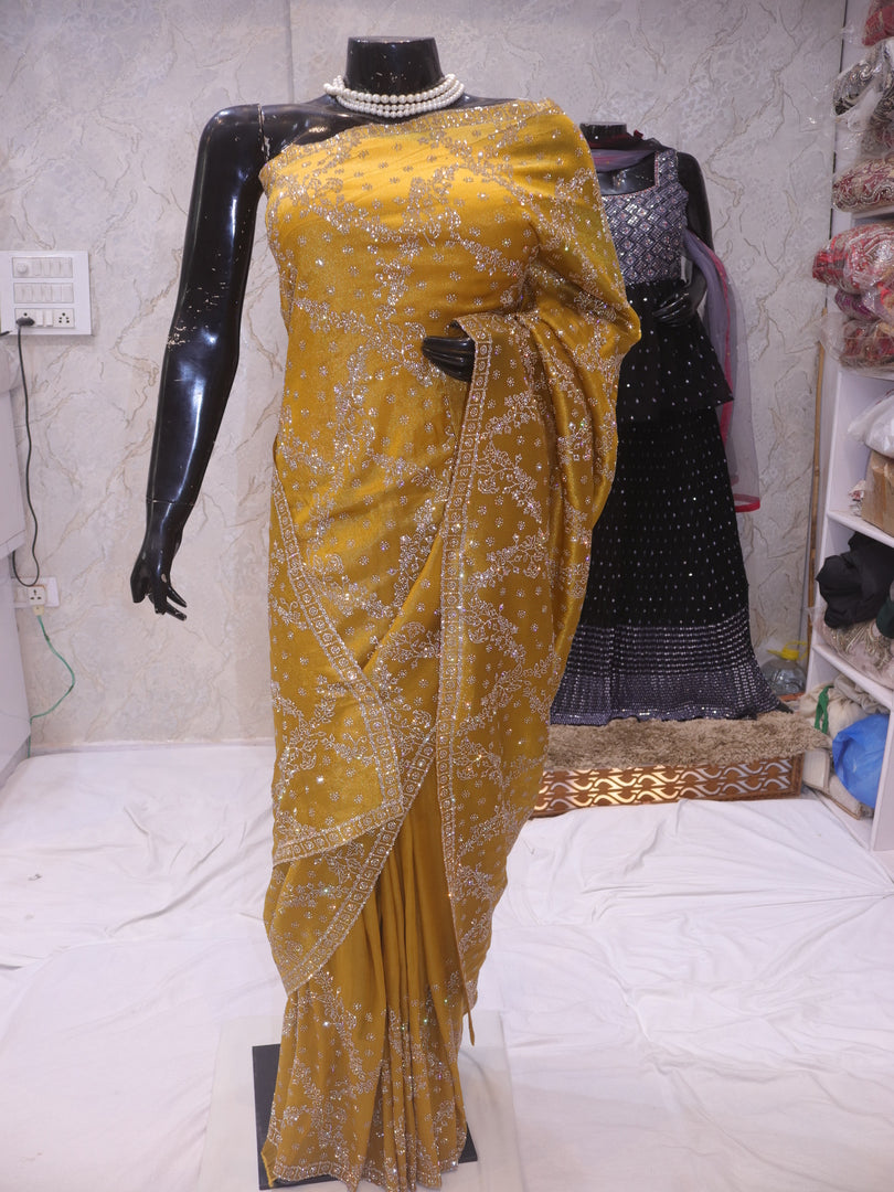 “The Gold Mustard” Premium Designer Saree