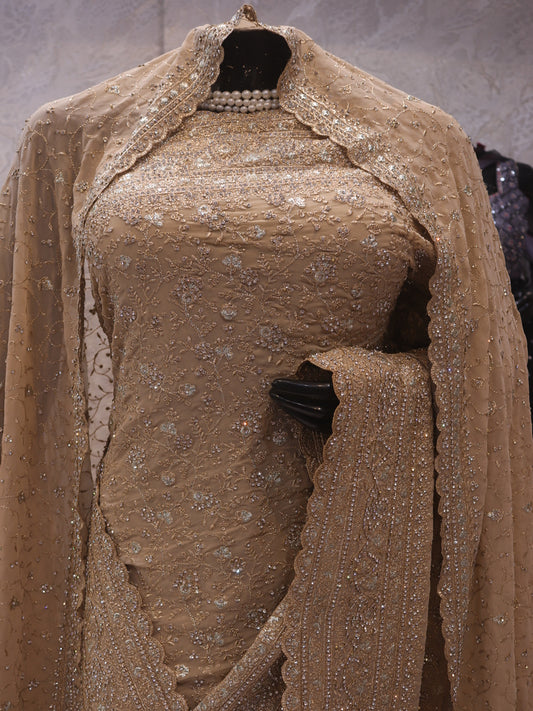 "The Golden Petals" Premium Designer Saree with Veil