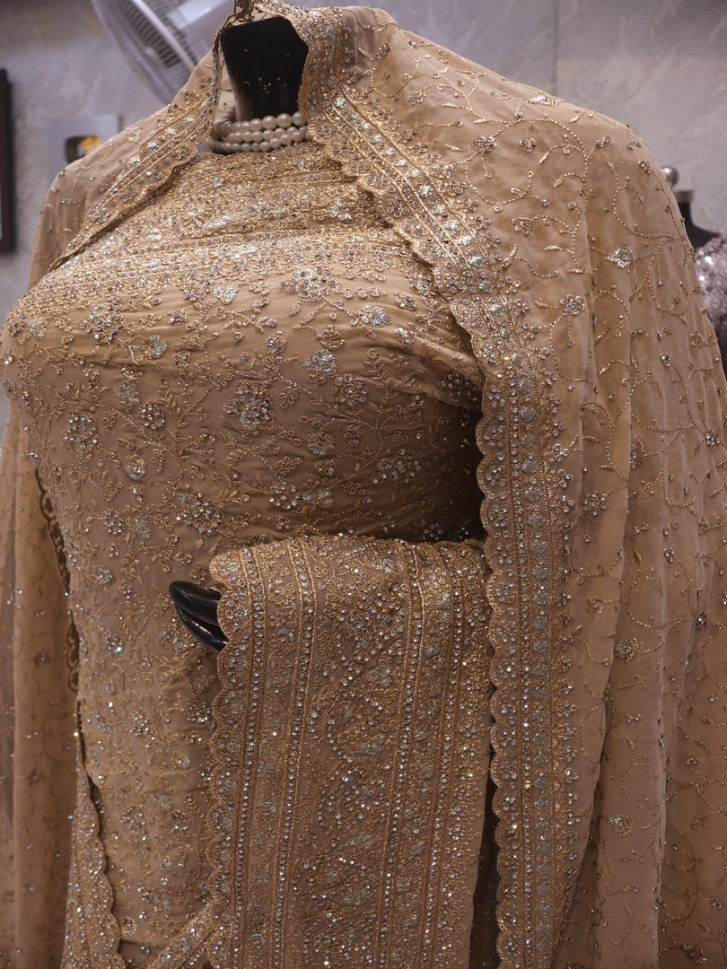 "The Golden Petals" Premium Designer Saree with Veil