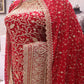 “The Royal Bridal Red” Premium Designer Saree with Veil