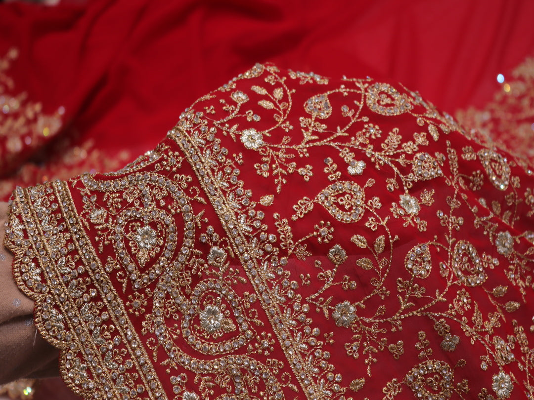 “The Bridal Red” Vol 2 Premium Designer Saree with Veil