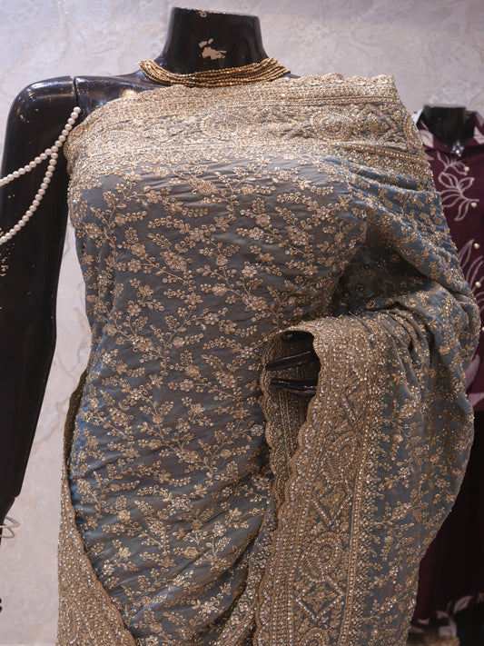 “The Blue Angel” Premium Designer Saree