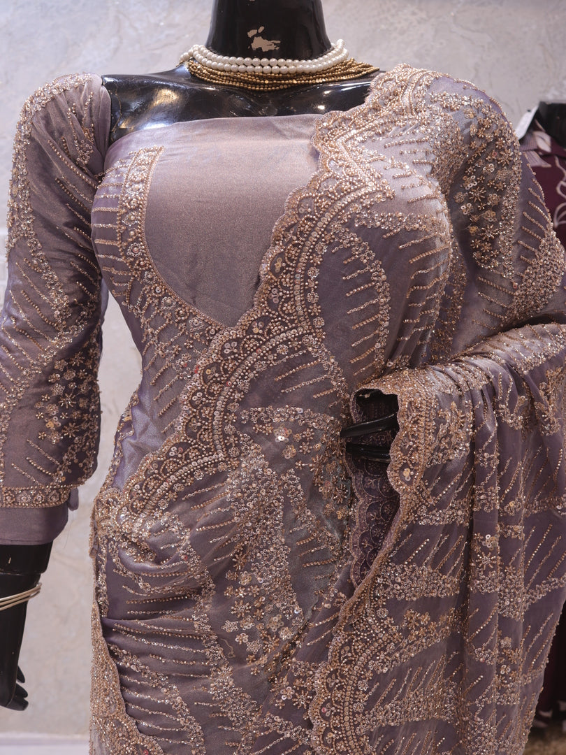 “The Exquisite Mauve” Premium Designer Saree