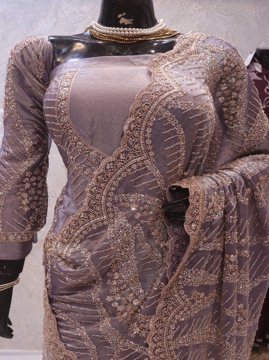 “The Exquisite Mauve” Premium Designer Saree