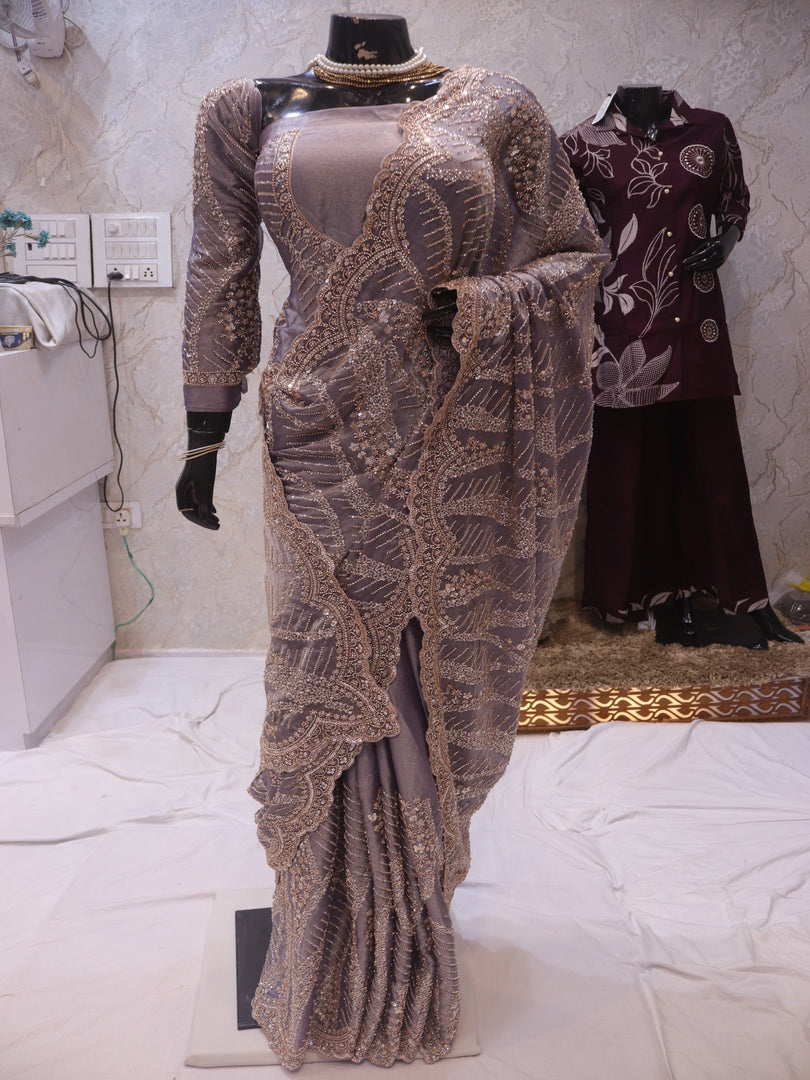 “The Exquisite Mauve” Premium Designer Saree