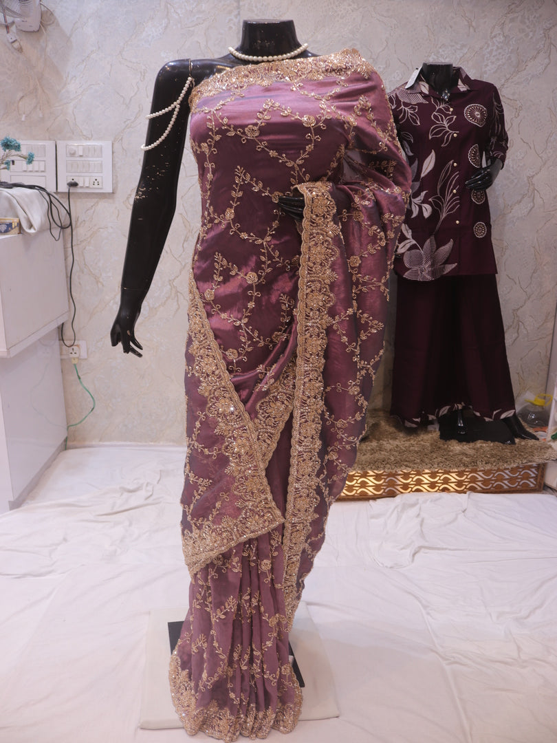 “The English Violet” Premium Designer Saree