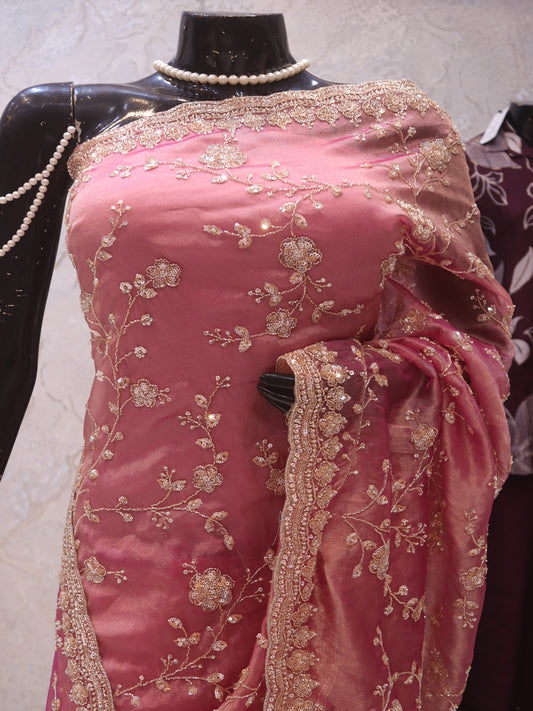 "The Rose Pink" Premium Designer Saree