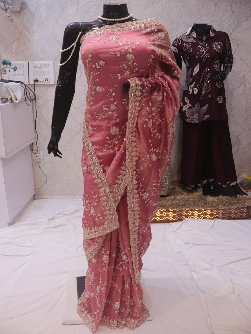 "The Rose Pink" Premium Designer Saree