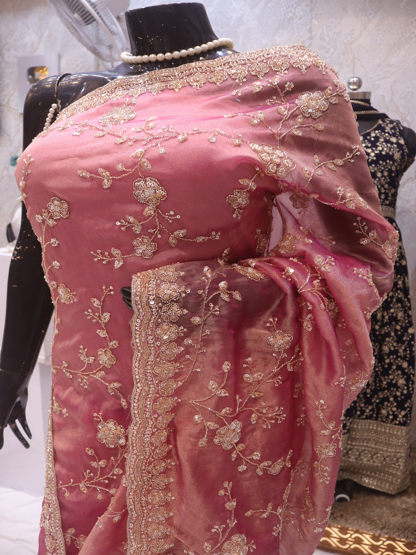 "The Rose Pink" Premium Designer Saree