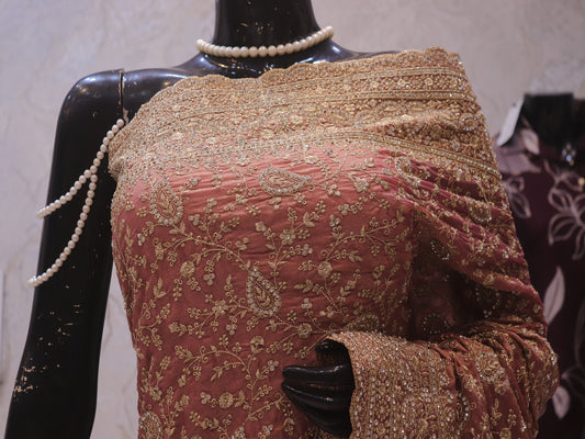“The Peach Petals” Premium Designer Saree
