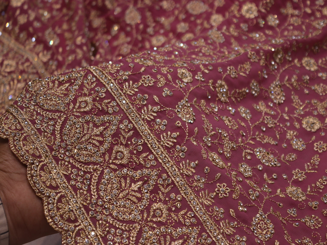 “The Valentine Pink” Premium Designer Saree with Veil