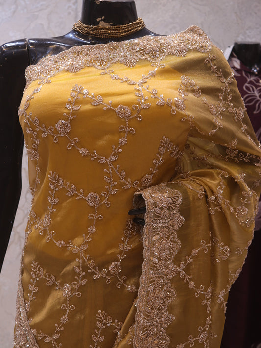 “The Golden Yellow” Premium Designer Saree