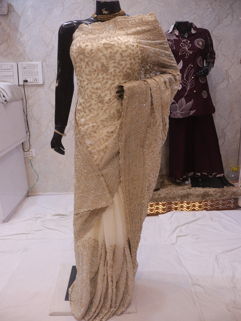 “The Luxury Ivory” Premium Designer Saree