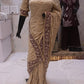 "The Golden Petals" Premium Handcrafted Zardozi Work Saree