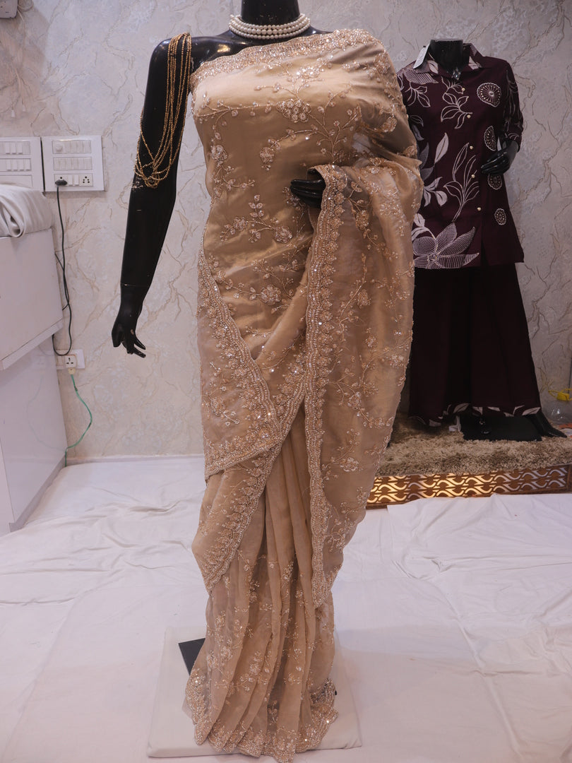 “The Elegant Gold” Premium Designer Saree