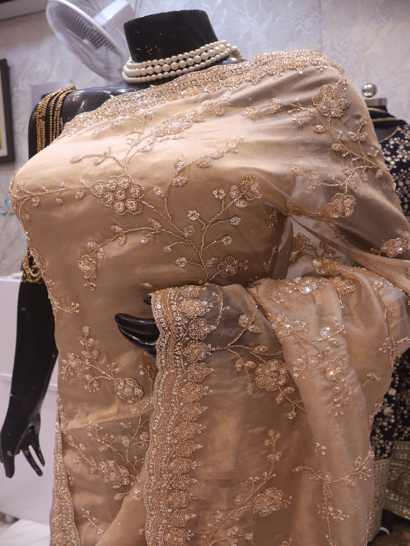 “The Elegant Gold” Premium Designer Saree