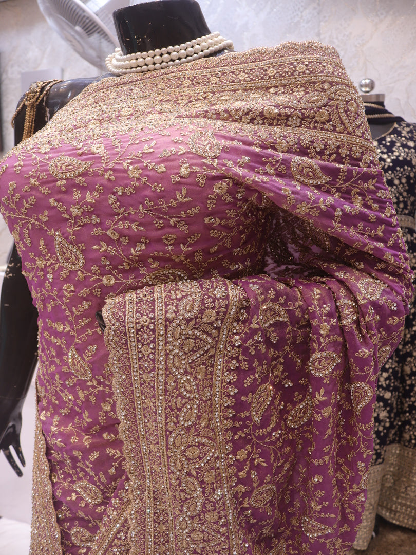 “The Exquisite Onion Pink” Premium Designer Saree