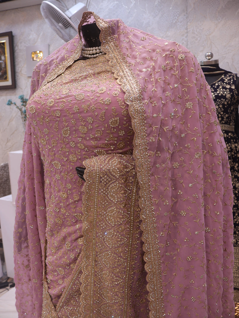 "The Lilac" Premium Designer Saree With Veil