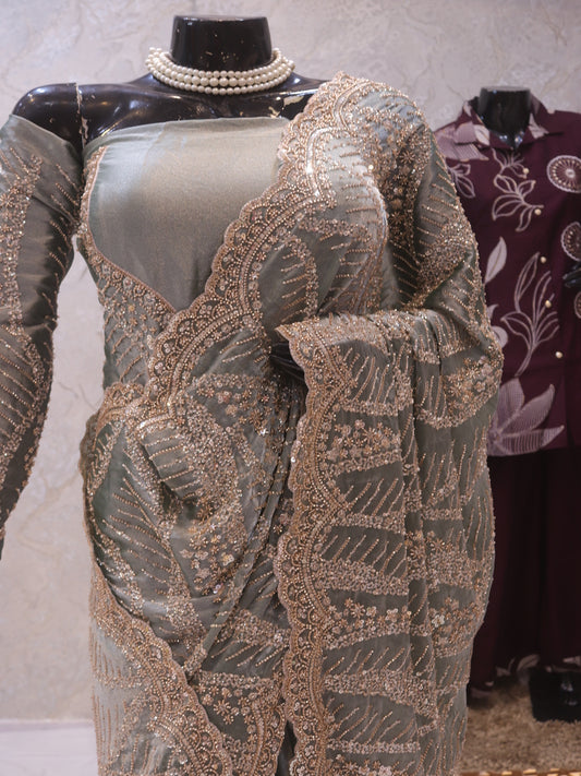 "The Pastel Green" Premium Designer Saree