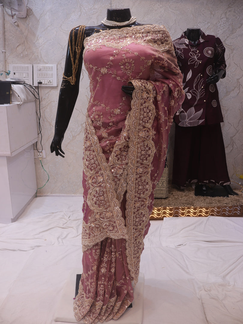 “The Luxury Mauve” Premium Designer Saree
