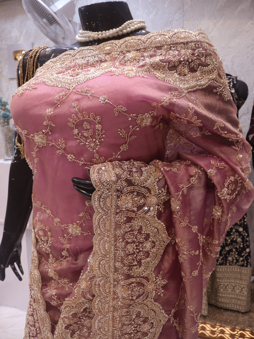 “The Luxury Mauve” Premium Designer Saree