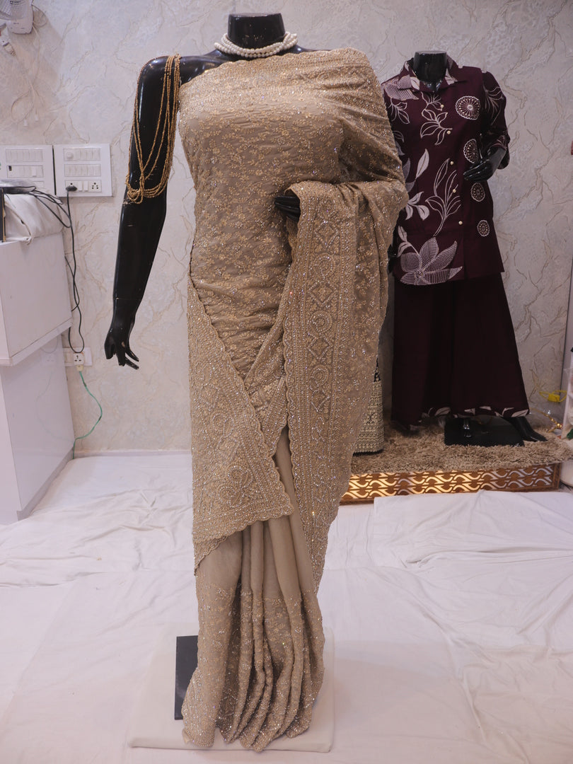 “The Champagne Gold” Premium Designer Saree