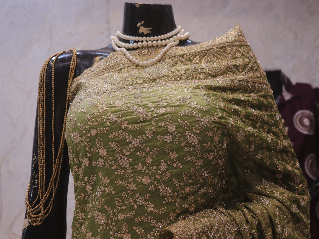 “The Kelly Green” Premium Designer Saree