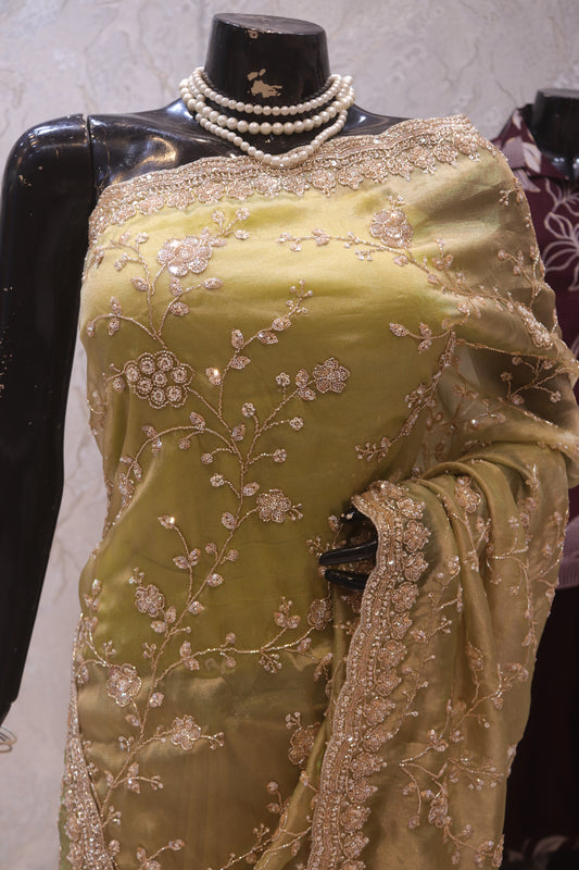 "The Olive Green" Premium Designer Saree