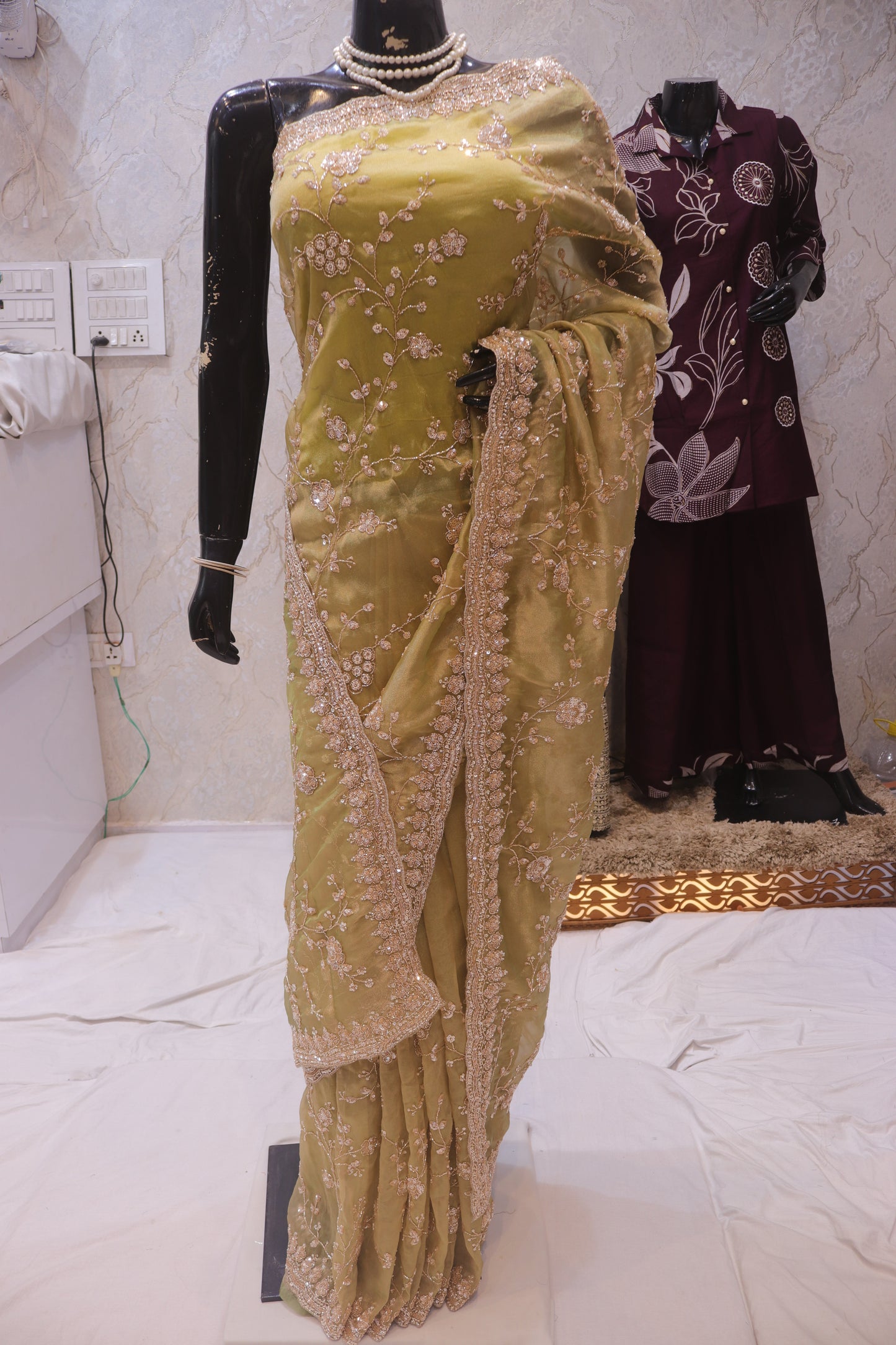 "The Olive Green" Premium Designer Saree