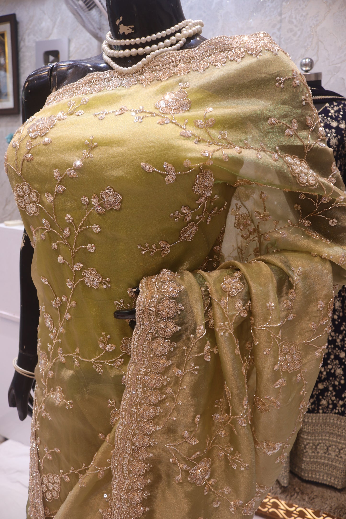 "The Olive Green" Premium Designer Saree