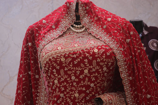 “The Bridal Red” Vol 3 Premium Designer Saree with Veil