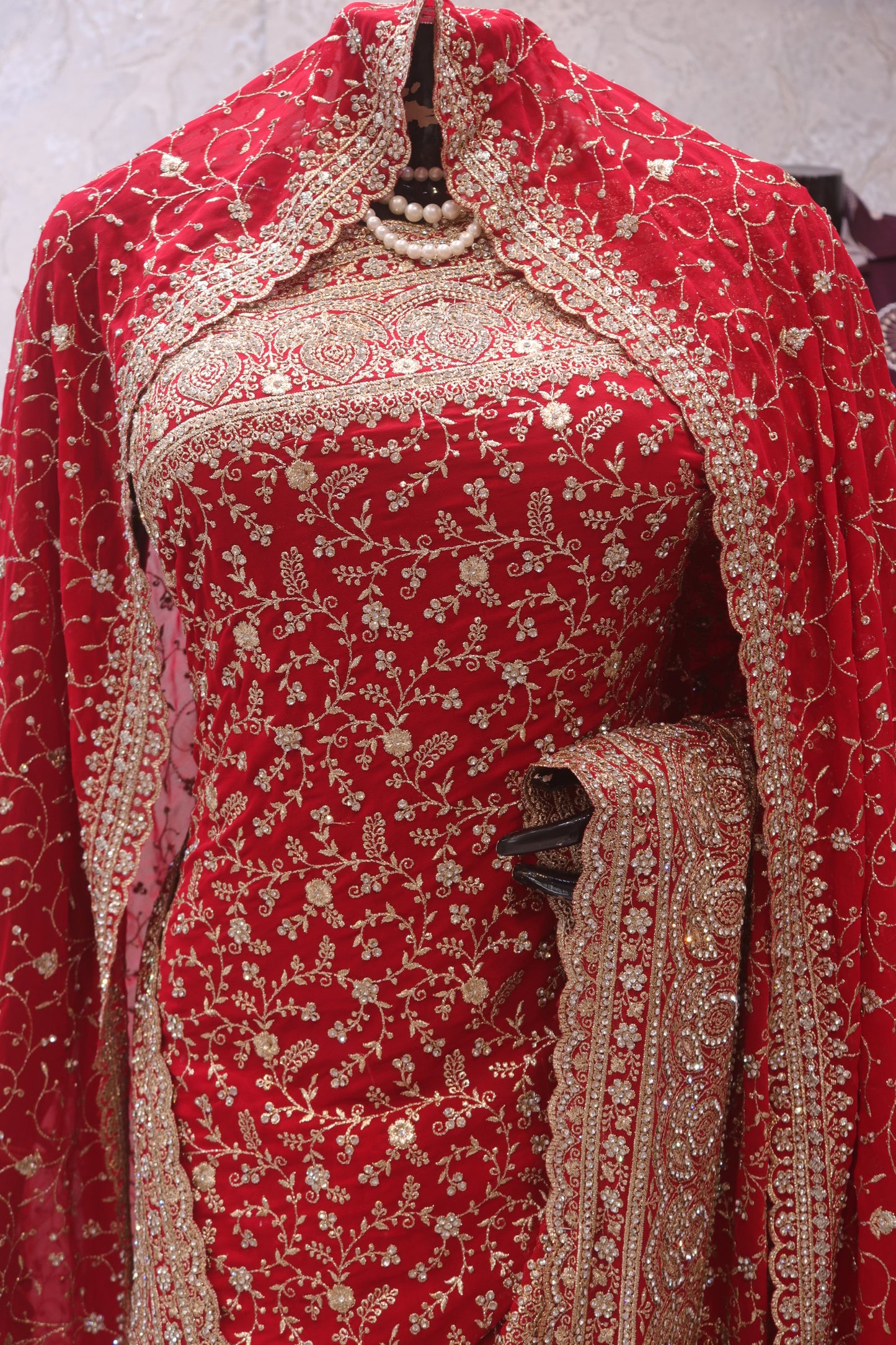 “The Bridal Red” Vol 3 Premium Designer Saree with Veil