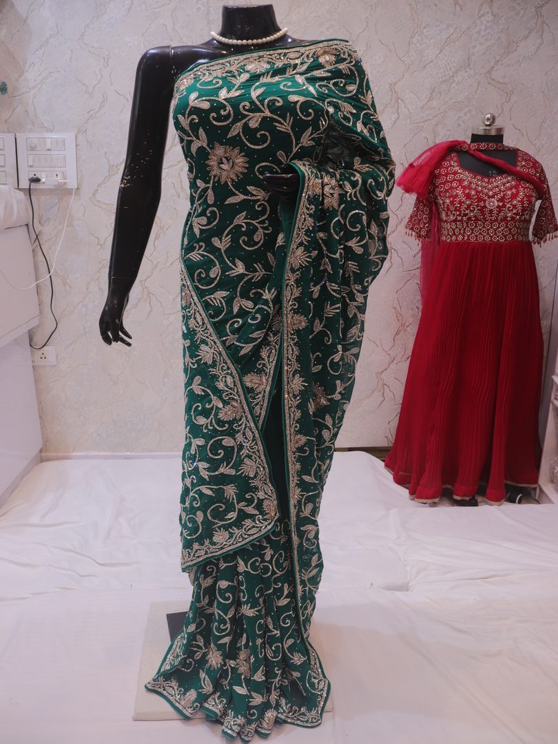 “The Persian Green” Premium Handcrafted Saree