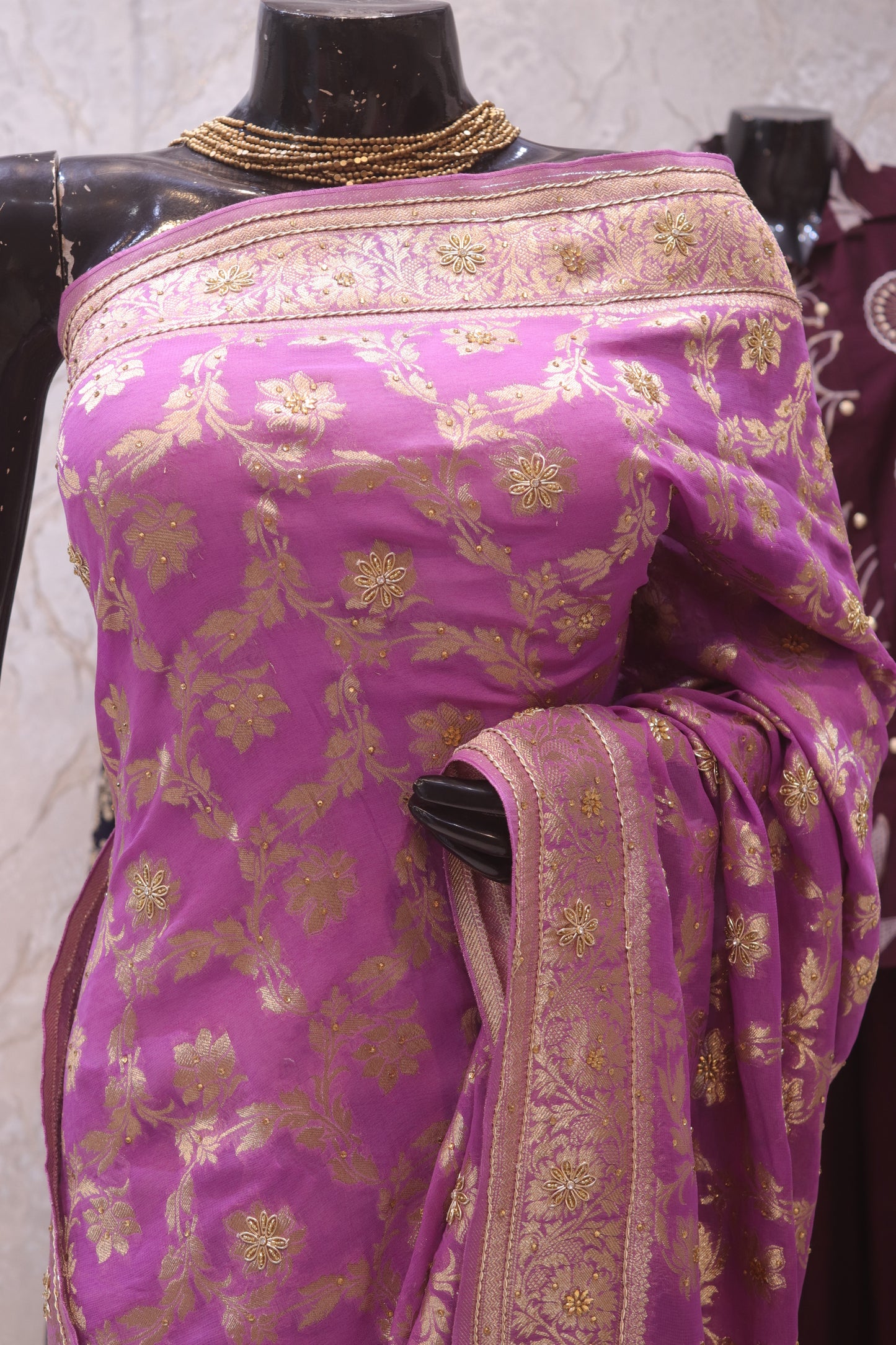 "The Mauve" Premium Banarasi Chiffon Saree