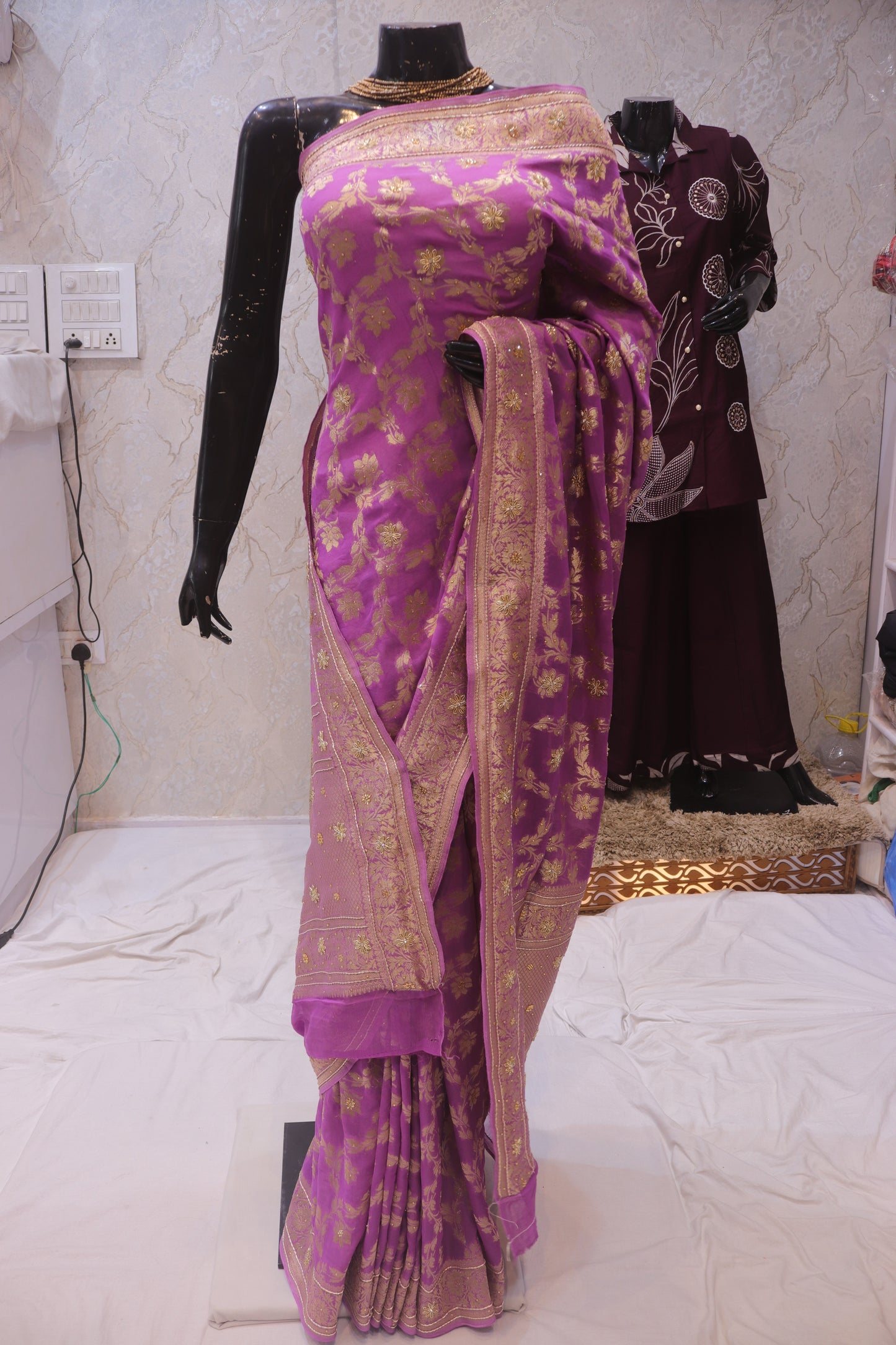 "The Mauve" Premium Banarasi Chiffon Saree