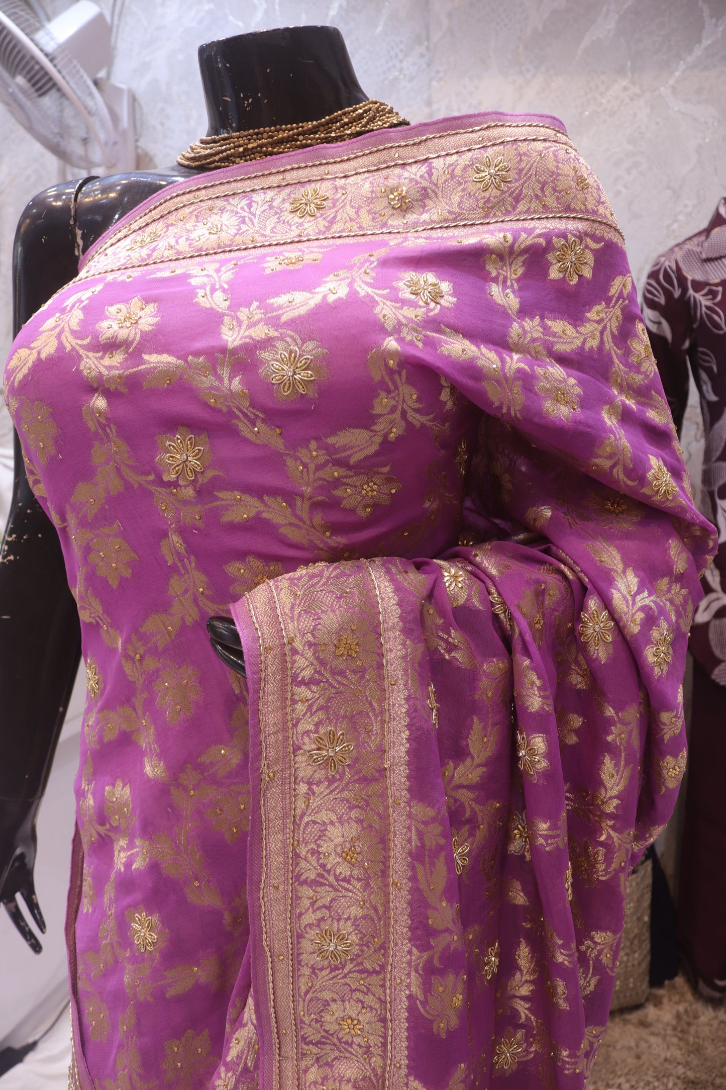"The Mauve" Premium Banarasi Chiffon Saree