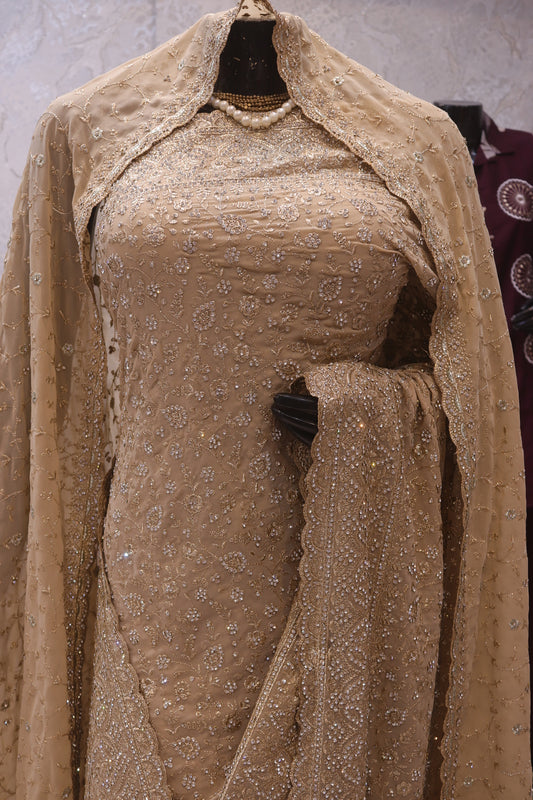 “The Golden Petals” Premium Designer Saree with Veil