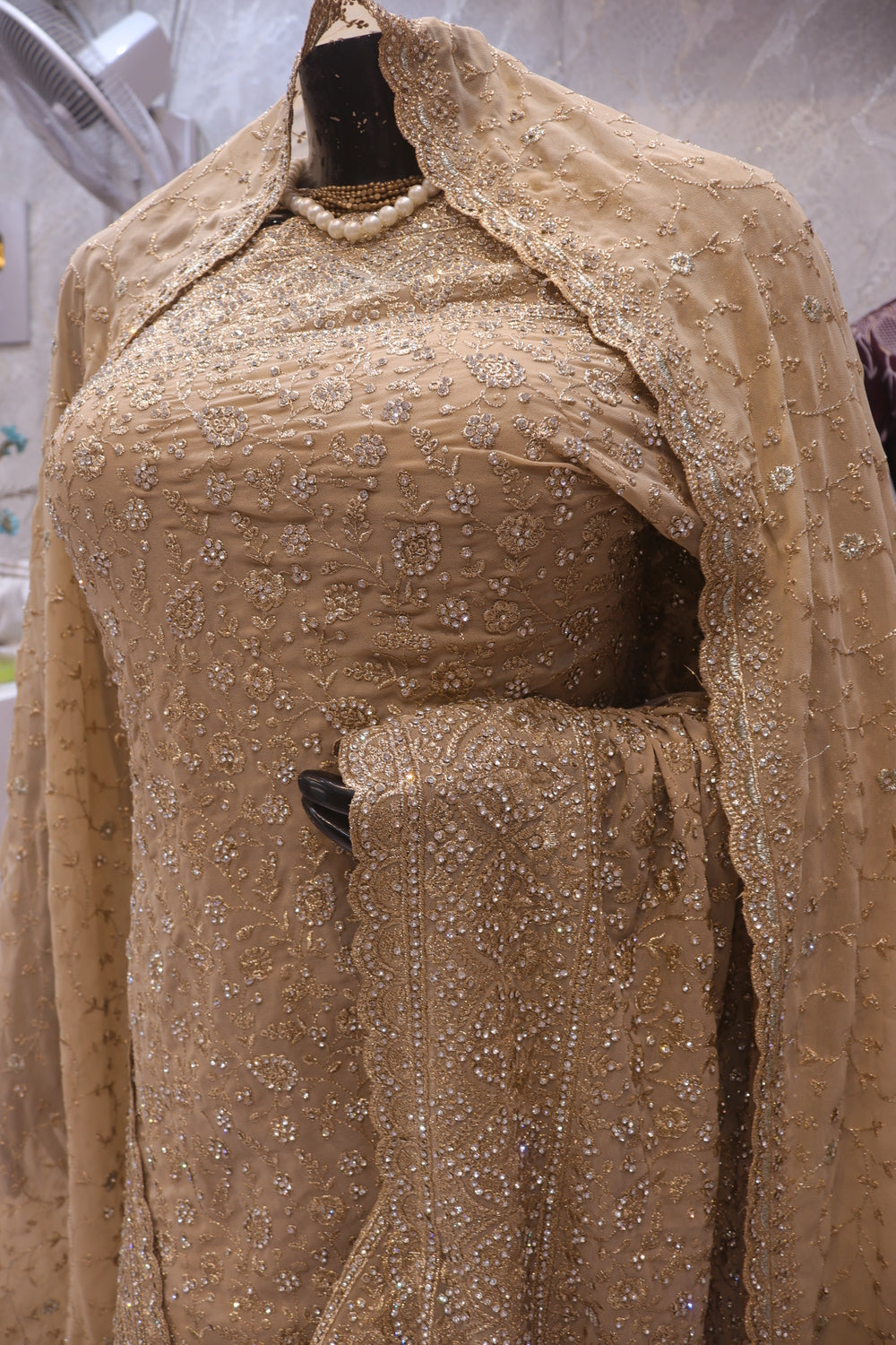 “The Golden Petals” Premium Designer Saree with Veil