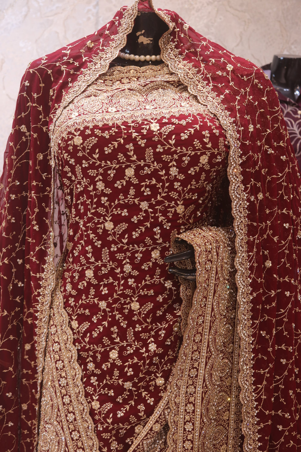 “The Garnet” Premium Designer Saree with Veil