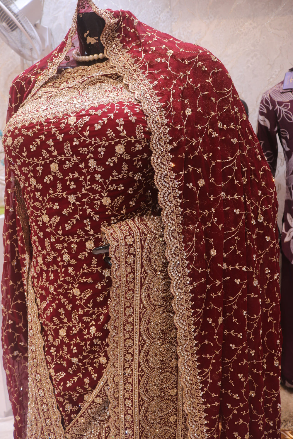 “The Garnet” Premium Designer Saree with Veil